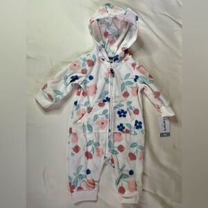NWT Carter's Hooded Onesie with Floral Print Size 3M